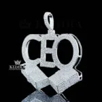CEO Diamond Blocks Pendant Closeup Left