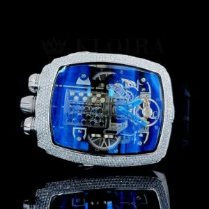 J & Co Bugatti Chiron Moissanite Watch - Luxury Silver Timepiece