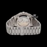 Chronograph Blue Dial Full Iced Out Moissanite Diamond Watch Caseback View