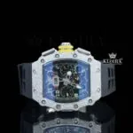 RM Swiss Chronograph Dial Moissanite Watch with Rubber Strap