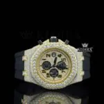AP Royal Oak Chronograph Dial Rubber Strap Yellow Gold Watch