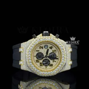 AP Royal Oak Chronograph Dial Rubber Strap Yellow Gold Watch