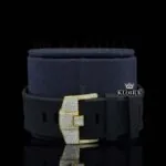 Chronograph Dial Rubber Strap Semi Iced Out Yellow Gold Lab Grown Diamond Watch Strap View