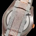 Cocoa Gem Moissanite Diamond Watch 14K Gold VVS 18 Carat 42mm Bracelet View