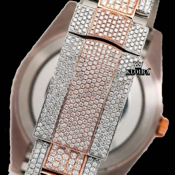 Cocoa Gem Moissanite Diamond Watch 14K Gold VVS 18 Carat 42mm Bracelet View