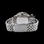Diamond Bezel Arabic Dial Fully Iced Out Moissanite Watch Caseback View