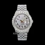 Roles Fully Iced Out Moissanite Watch with Diamond Bezel