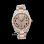 Roles Moissanite Watch with Diamond Bezel and Arabic Numerals Dial