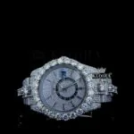Roles Moissanite Watch with Diamond Bezel and Fully Iced Out Design