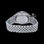 Diamond Bezel Green Roman Dial Full Iced Out Moissanite Watch Caseback View