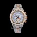 Roles Vivid Aura Moissanite Watch in two-tone with diamond bezel and white dial