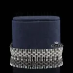 Diamond Bezel Yellow Dial Stick Markers Fully Iced Out Moissanite Watch Bracelet View