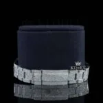 Diamond Markers Fully Bust Down White Dial Moissanite Diamond Watch Bracelet View