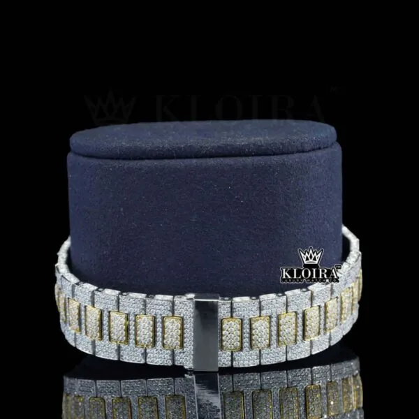 Diamond Markers Two Tone Yellow Gold Moissanite Diamond Watch Bracelet View