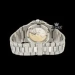 Diamond Markers White Dial Bust Down Moissanite Diamond Watch Caseback View
