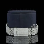 Diamond Markers White Dial Fully Iced Out Moissanite Watch Bracelet View