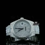 Roles Diamond Markers White Dial Fully Iced Out Moissanite Watch with 3540 stones