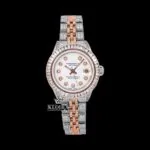 Roles Moissanite Watch with Diamond Markers and Two Tone Classic Link Strap