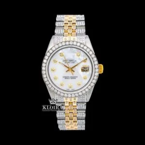 Roles Diamond Markers Two Tone Iced Out Moissanite Watch