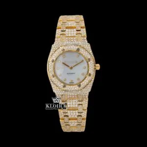 AP Royal Oak Yellow Gold Moissanite Diamond Watch