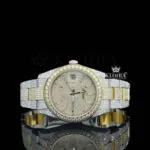 Roles Diamond Markers Yellow Dial Two Tone Iced Out Moissanite Watch with Diamond Markers