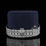 Diamond Stick Markers White Dial Fully Iced Out Moissanite Watch Bracelet View