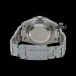 Full Bust Down Red Roman Numerals Moissanite Diamond Watch Caseback View
