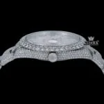 Full Bust Down Red Roman Numerals Moissanite Diamond Watch Crown View