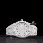AP Fully Bust Down Moissanite Watch with Black Stick Markers