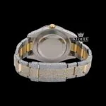Fully Bust Down Yellow Dial Roman Numeral Moissanite Watch Caseback View