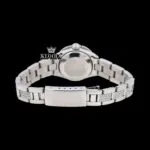 Fully Iced Out Blue Dial Diamond Markers Moissanite Watch Caseback View