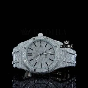 AP Fully Iced Out Date Display Dial Moissanite Watch