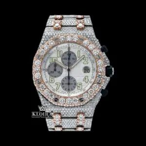 AP Fully Iced Out Dual Tone Moissanite Chronograph Watch
