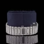 Fully Iced Out Rainbow Roman Numerals Dial Natural Diamond Watch Bracelet View