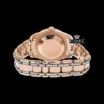 Fully Iced Out Roman Dial Rose Gold Moissanite Watch Caseback View