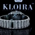 Fully Iced Out Skeleton Dial White Gold Moissanite Diamond Watch Back View
