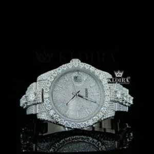 Roles Fully Iced Out Stick Markers Moissanite Watch