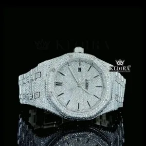 AP Royal Oak Fully Iced Out Moissanite Watch - 14K Gold