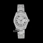 Roles Fully Iced Out Moissanite Diamond Watch - White Dial