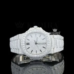 Patik Philippe Fully Iced Out Automatic Tourbillon Watch in White Gold