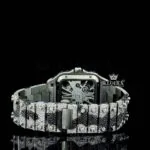 Fully Iced Skeleton Dial Two Tone Moissanite Diamond Watch Caseback View