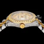 Golden Charm Moissanite Diamond Watch 14K Gold VVS 18 Carat 42mm Crown View