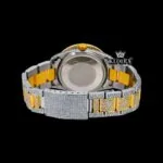 Green Arabic Dial Presidential Watch Moissanite Diamond 14K Gold 42mm Caseback View