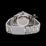Green Dial Diamond Markers Iced Out Moissanite Diamond Watch Caseback View