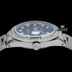 Green Dial Diamond Markers Iced Out Moissanite Diamond Watch Crown View