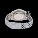 Green Roman Numerals Dial Full Iced Out Moissanite Diamond Watch Caseback View