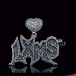 Heart of LXMS Charm - Silver pendant with Moissanite gems