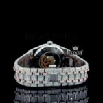 Iced Out AP Two Tone Rose Gold Moissanite Diamond Watch Caseback View