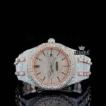AP Iced Out Royal Oak Two Tone Rose Gold Moissanite Watch with sparkling details