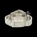 Iced Out Blue Roman Numerals White Gold Dial Moissanite Diamond Watch Caseback View